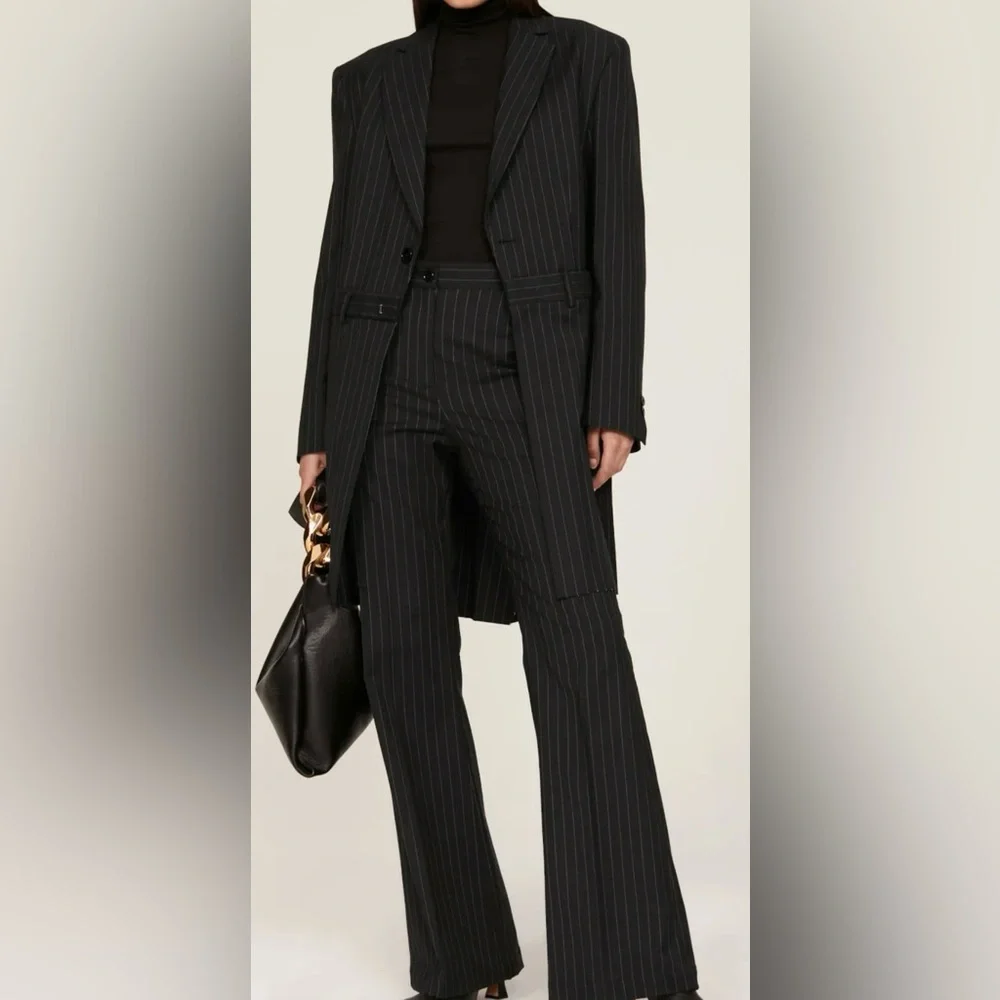 Maison Martin Margiela Gray Pinstripe Blazer with Tailored Silhouette - Picture 1 of 8